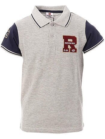 Redskins jongens polo wit/marineblauw po3044