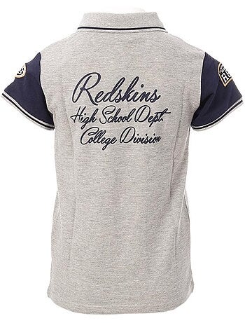 Redskins jongens polo wit/marineblauw po3044