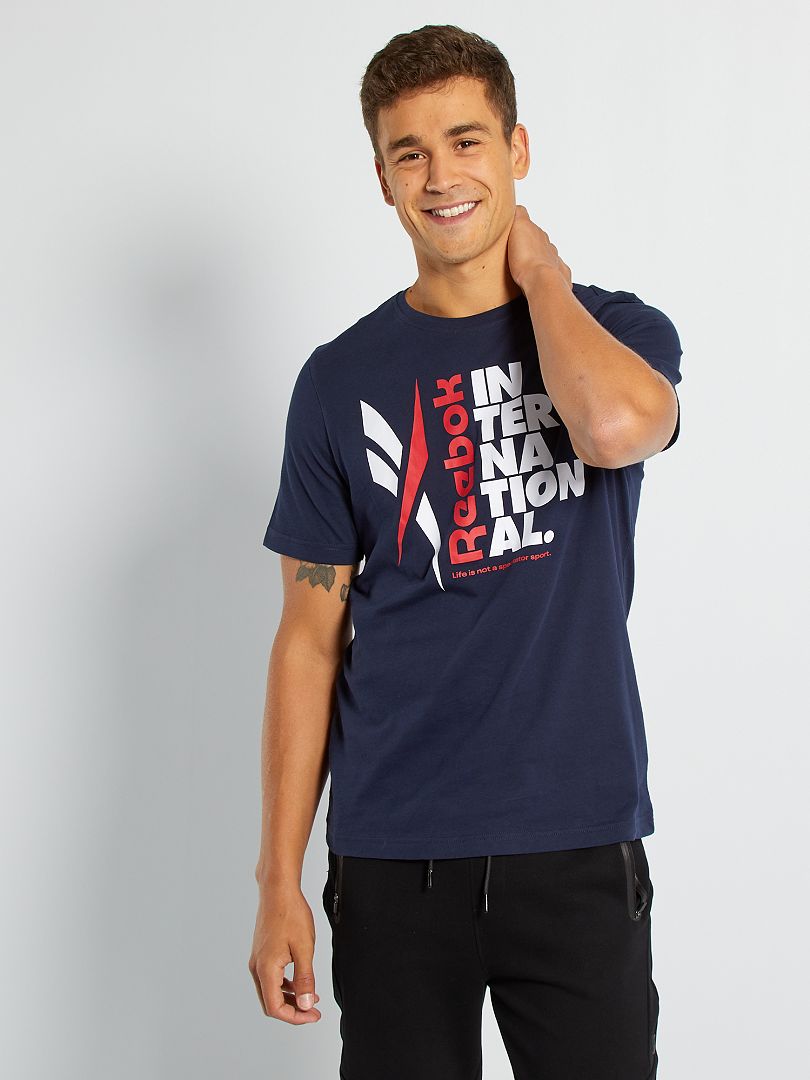 Reebok-sport-T-shirt marineblauw - Kiabi