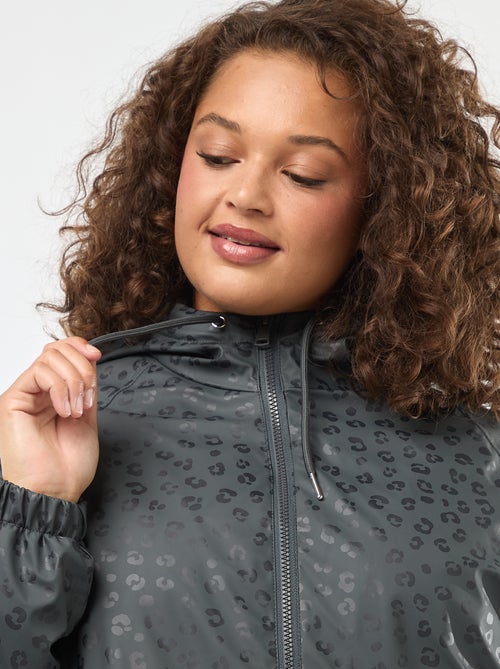 Regen-parka met capuchon en voering van imitatiebont - Kiabi