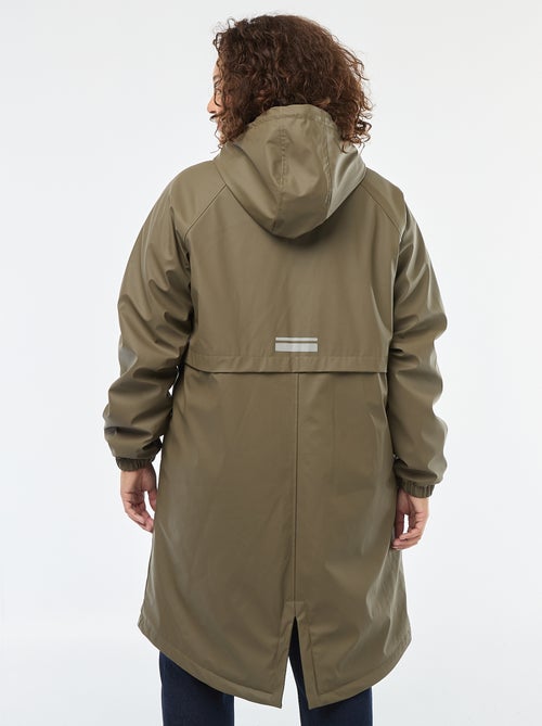 Regen-parka met capuchon en voering van imitatiebont - Kiabi
