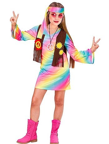 Regenboog hippie kostuum