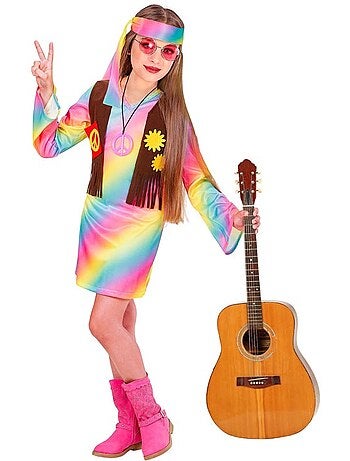 Regenboog hippie kostuum