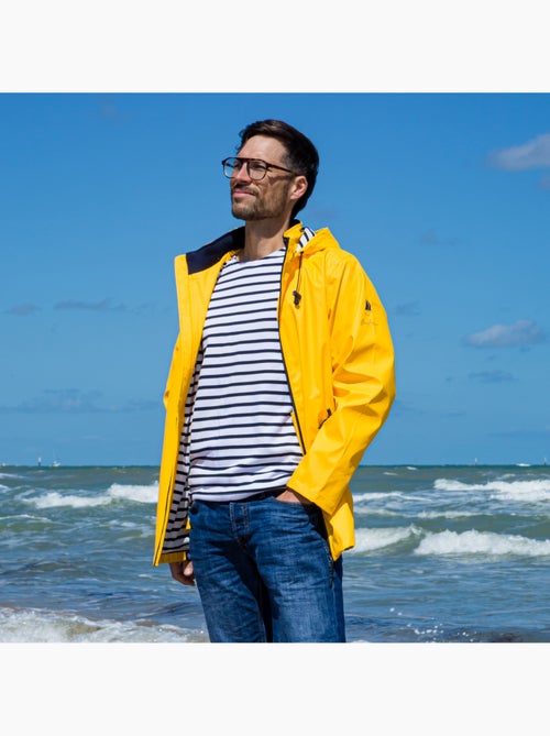 Regenjas 'Breizh Ocean' voor heren, waterdichte naden en ritssluiting, gestreepte voering - Kiabi