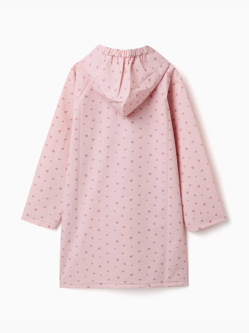 Regenponcho met capuchon met bloemenprint Lichtroze - Kiabi
