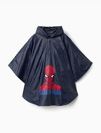 Regenponcho met capuchon met spider-man prints
