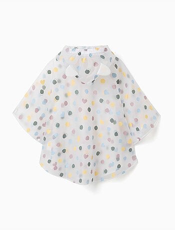 Regenponcho met capuchon met stippenpatroon