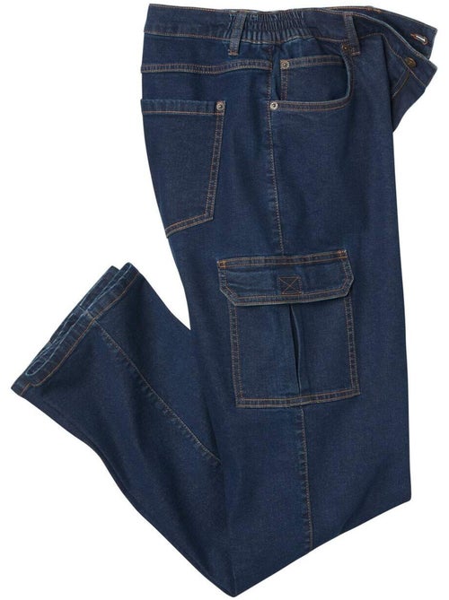Regular cargo spijkerbroek met elastische zijkanten - ATLAS FOR MEN - Kiabi