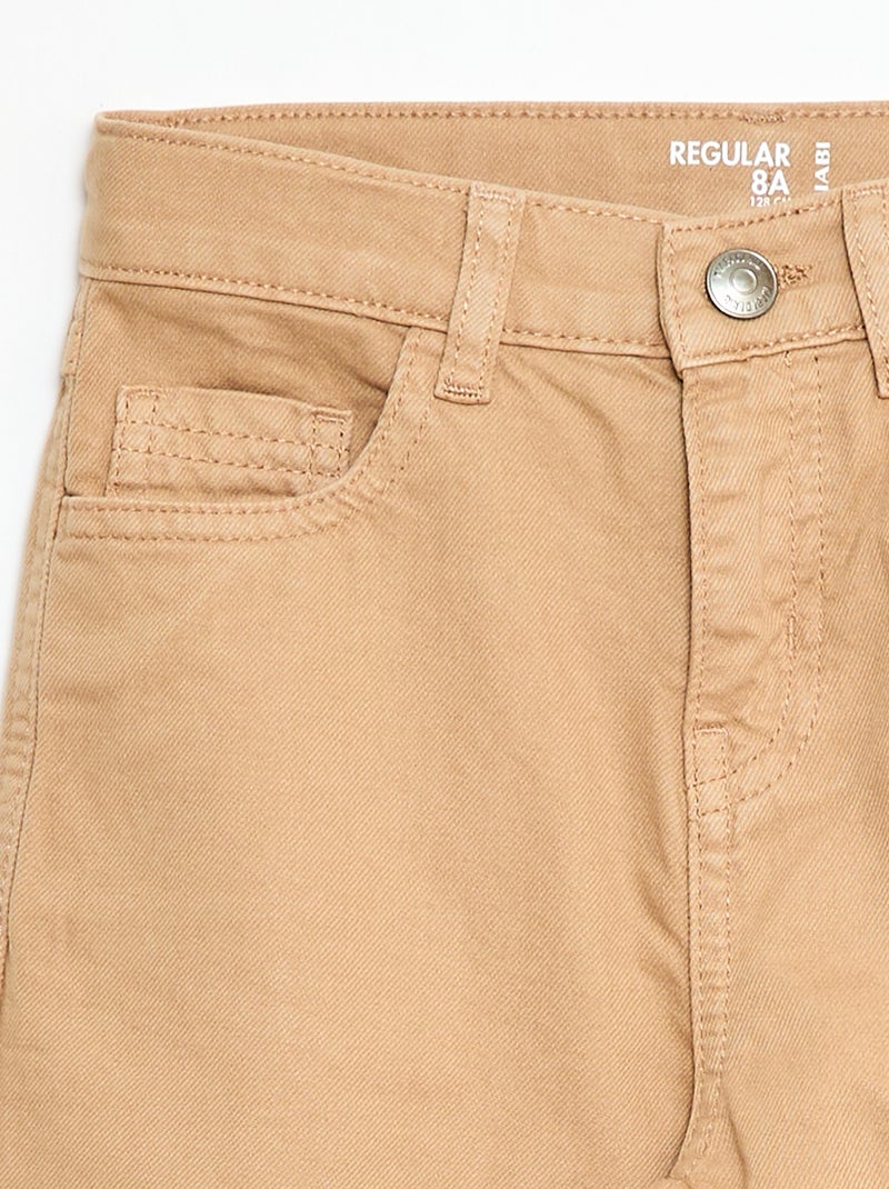 Regular fit 5-pocket broek Biege - Kiabi