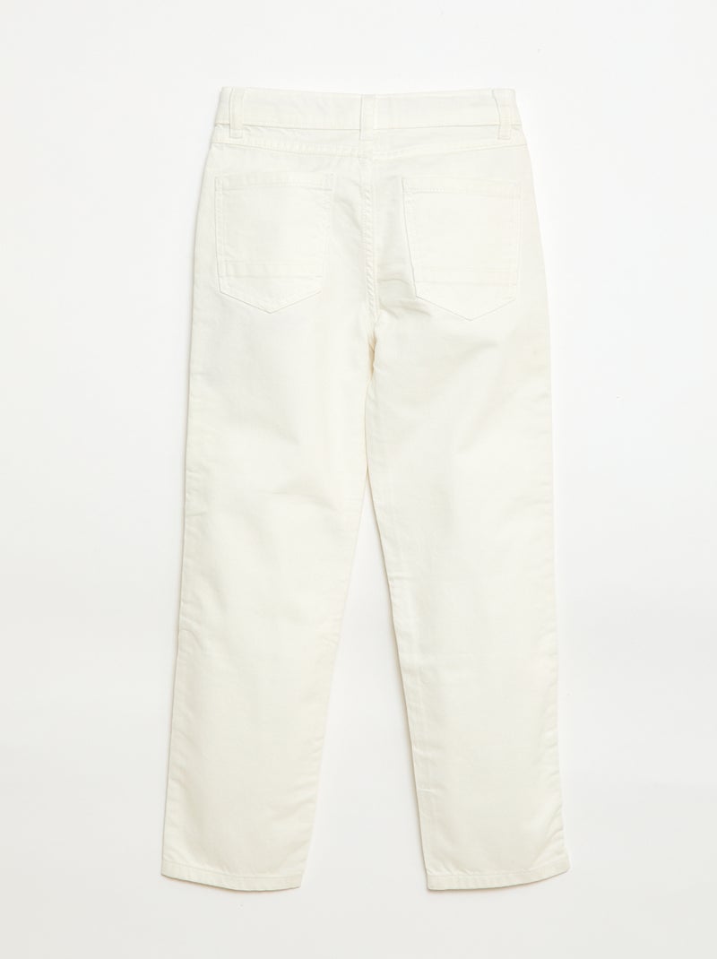 Regular fit 5-pocket broek Wit - Kiabi