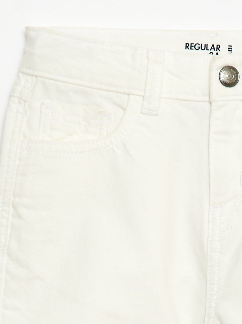 Regular fit 5-pocket broek Wit - Kiabi