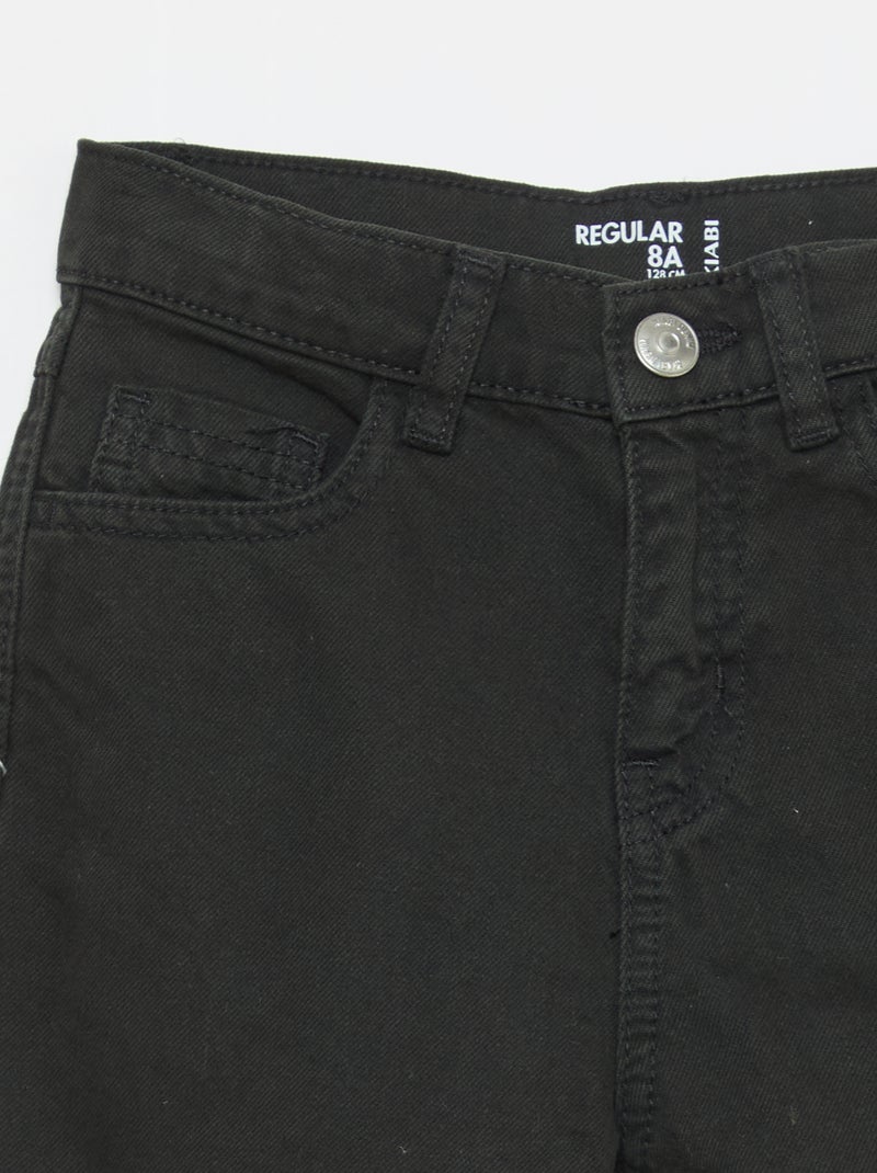 Regular fit 5-pocket broek Zwart - Kiabi