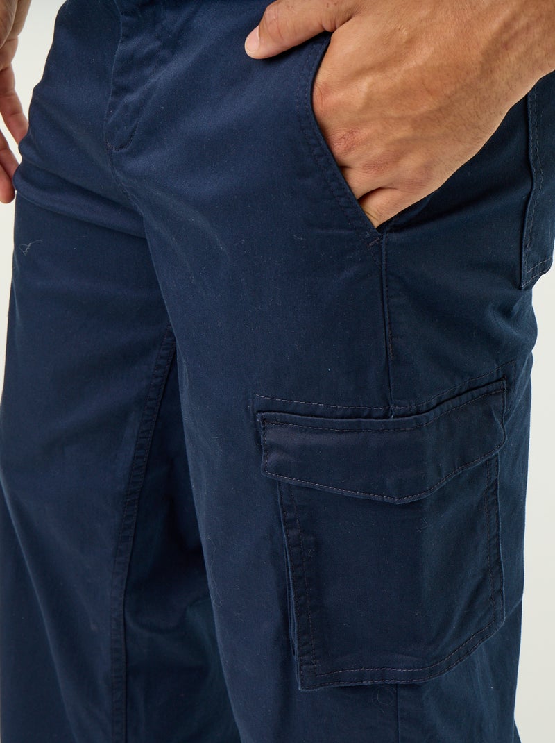 Regular fit-broek met meerdere zakken Blauw - Kiabi