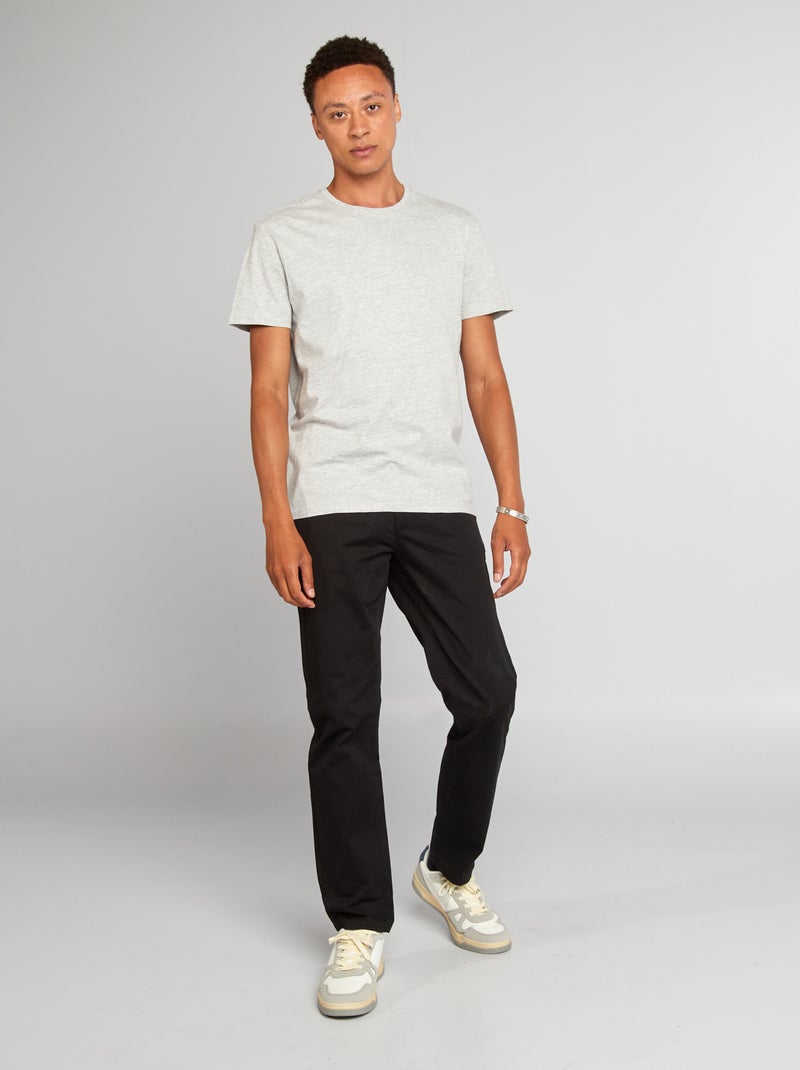 Regular-fit chino broek - L32 zwart - Kiabi