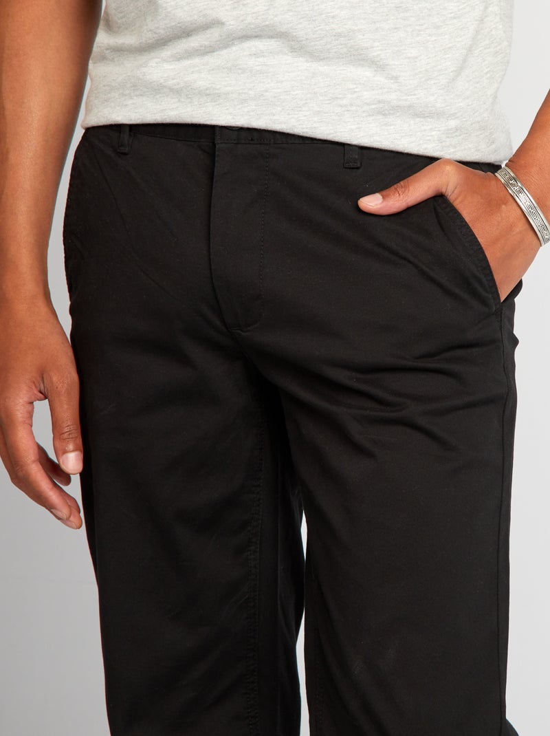 Regular-fit chino broek - L32 zwart - Kiabi