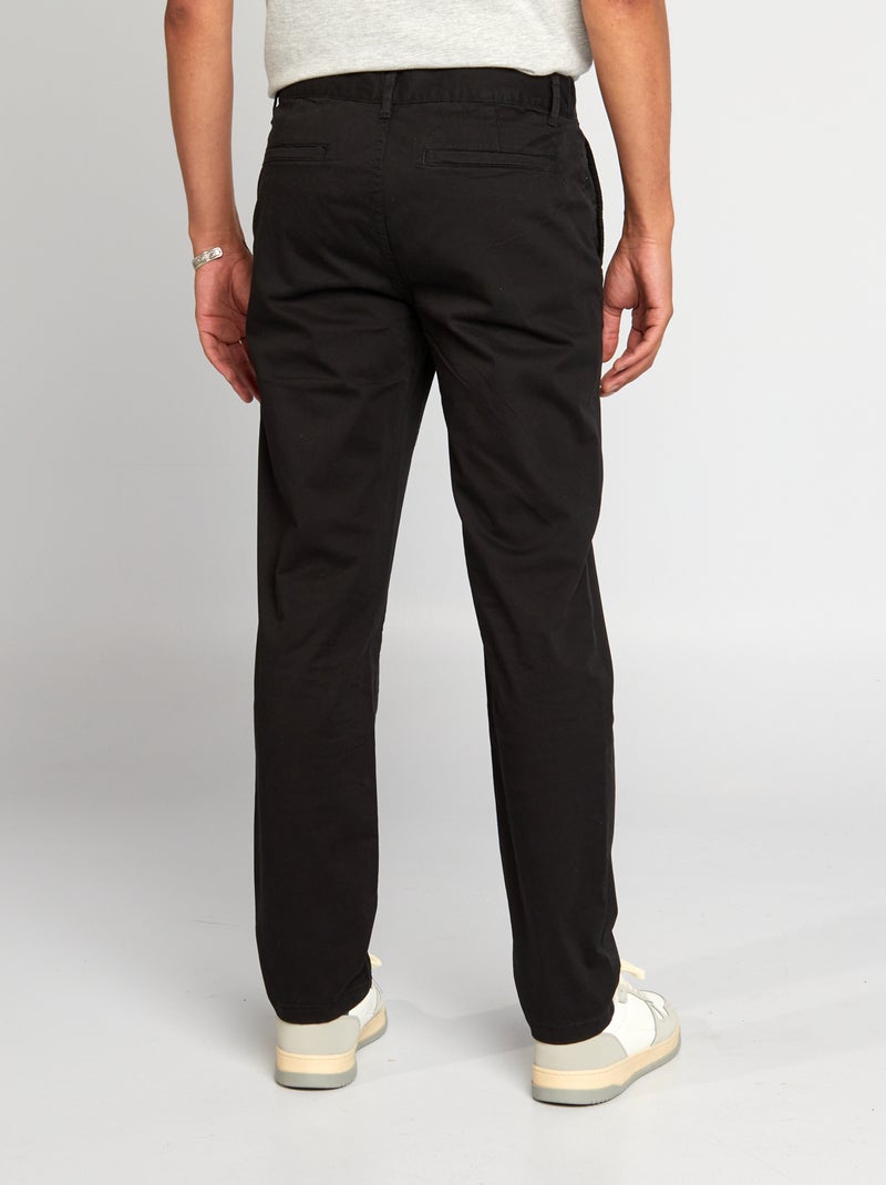Regular-fit chino broek - L32 zwart - Kiabi