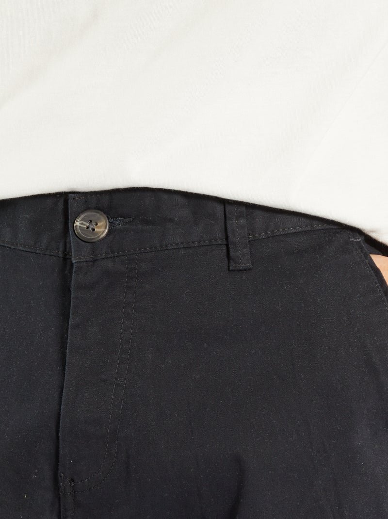 Regular-fit chino broek - L32 zwart - Kiabi