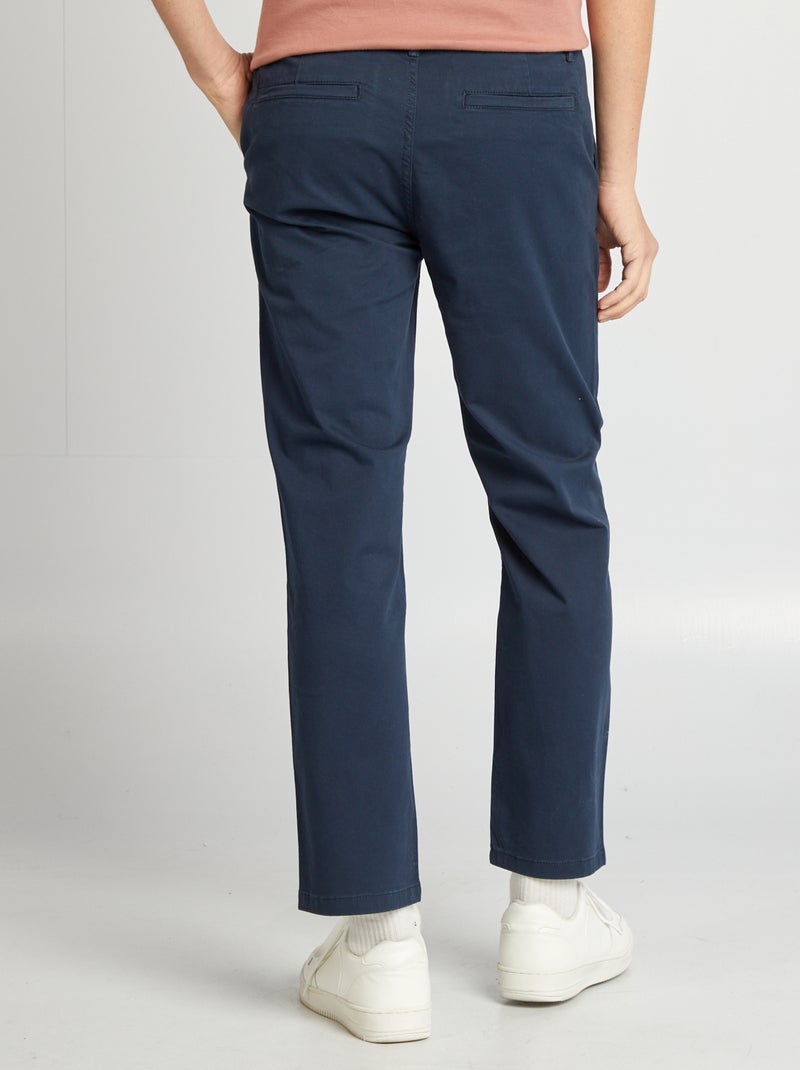 Regular-fit chino broek BLAUW - Kiabi