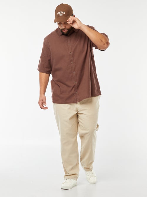 Regular-fit chino broek van linnenmix - Kiabi