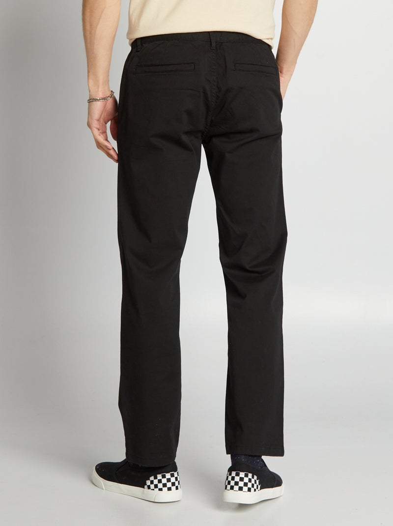 Regular-fit chino broek ZWART - Kiabi