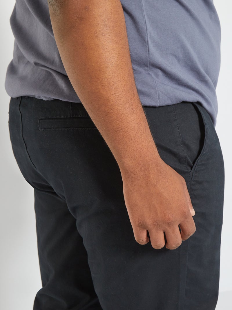 Regular-fit chino L32 zwart - Kiabi