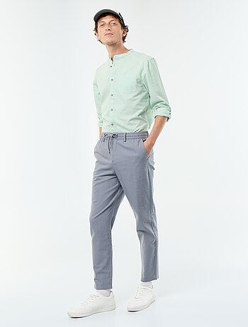Regular fit chinobroek van linnenmix