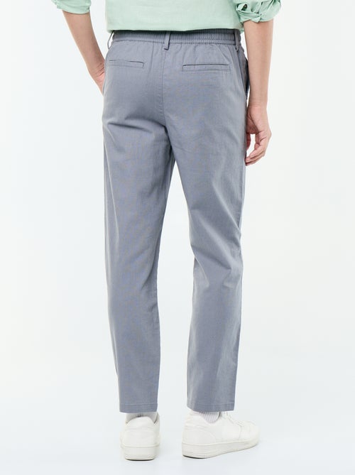 Regular fit chinobroek van linnenmix - Kiabi