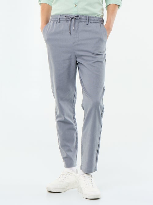 Regular fit chinobroek van linnenmix - Kiabi