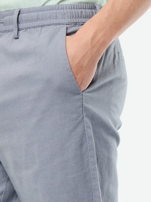 Regular fit chinobroek van linnenmix - Kiabi