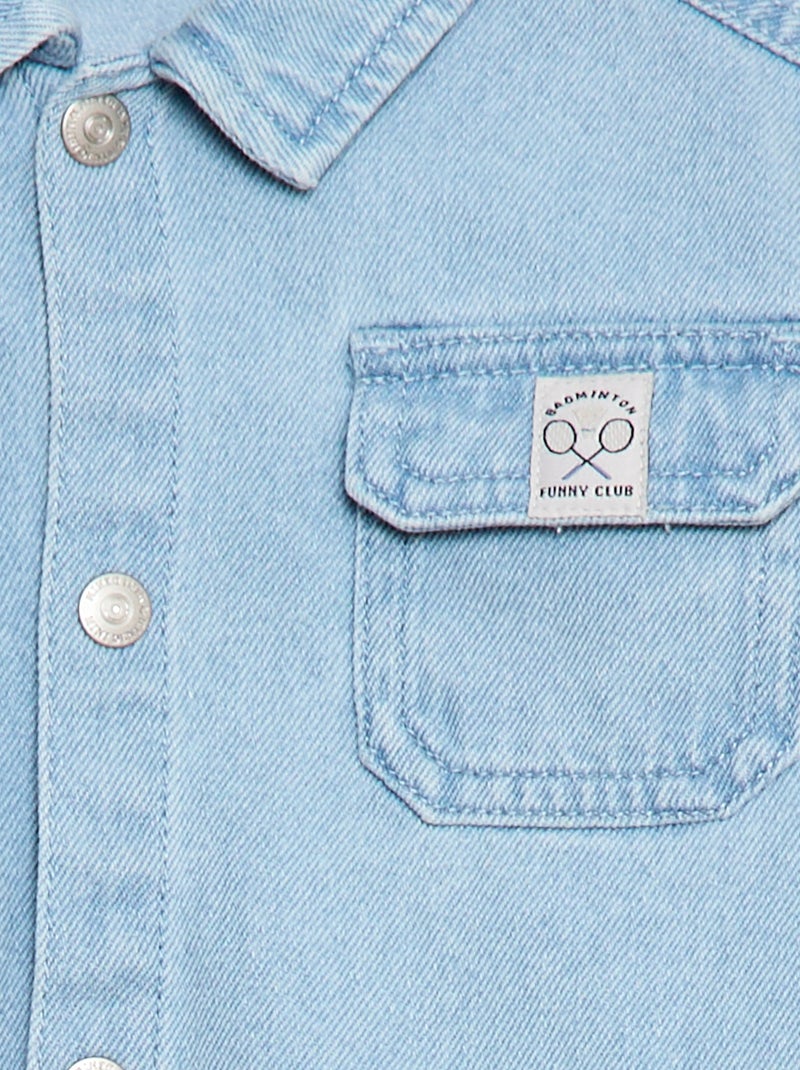 Regular fit denim hemd van katoen Blauw - Kiabi