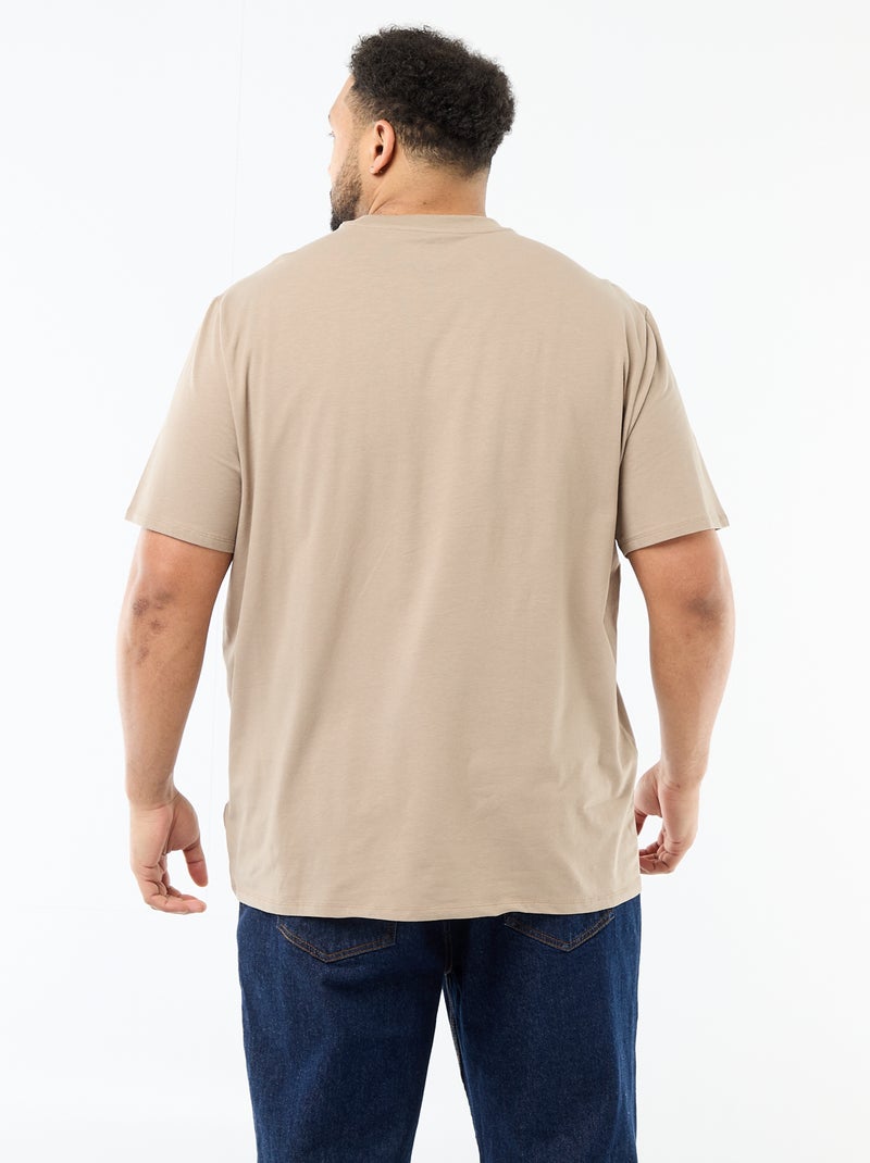 Regular-fit, effen T-shirt Biege - Kiabi