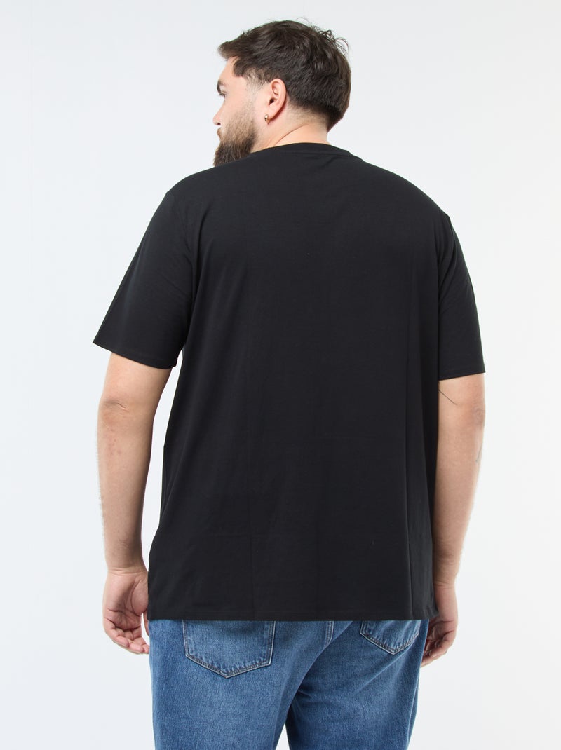 Regular-fit, effen T-shirt zwart - Kiabi