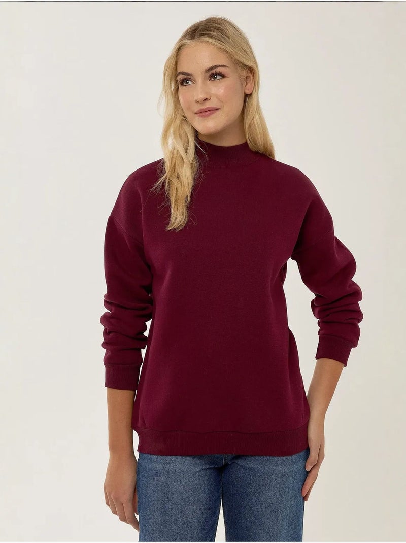 Regular fit gebreide sweatshirt hiccup Bordeauxrood - Kiabi