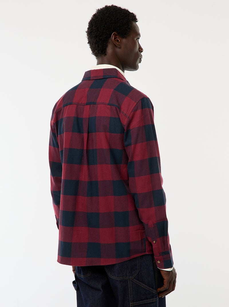 Regular-fit, geruit overhemd Rood - Kiabi
