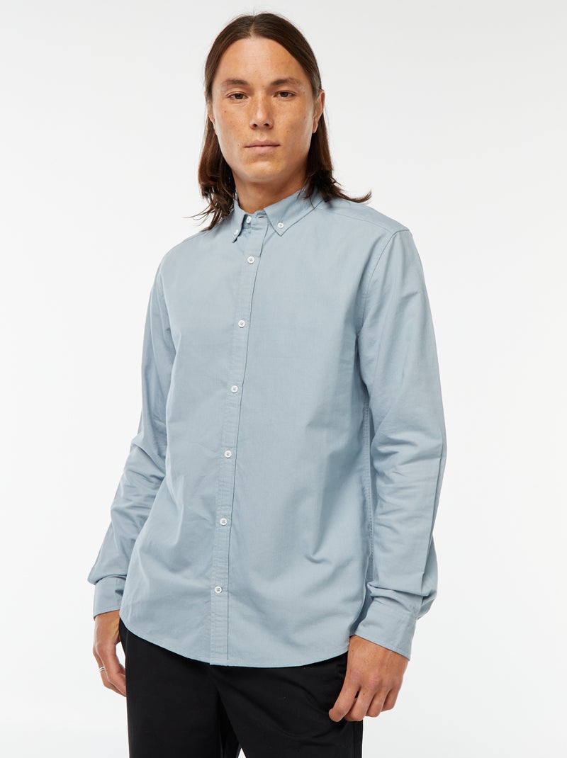 Regular-fit hemd van oxfordkatoen Blauw - Kiabi