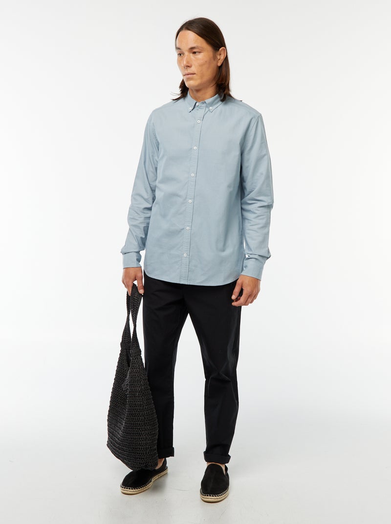 Regular-fit hemd van oxfordkatoen Blauw - Kiabi
