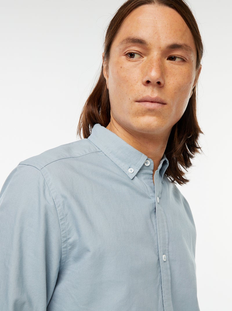 Regular-fit hemd van oxfordkatoen Blauw - Kiabi