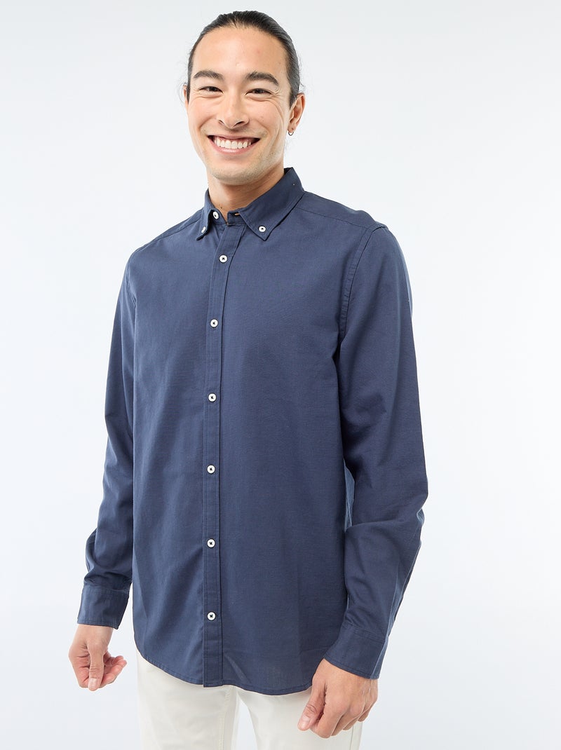 Regular-fit hemd van oxfordkatoen Blauw - Kiabi