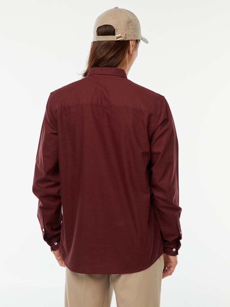 Regular-fit hemd van oxfordkatoen Rood - Kiabi