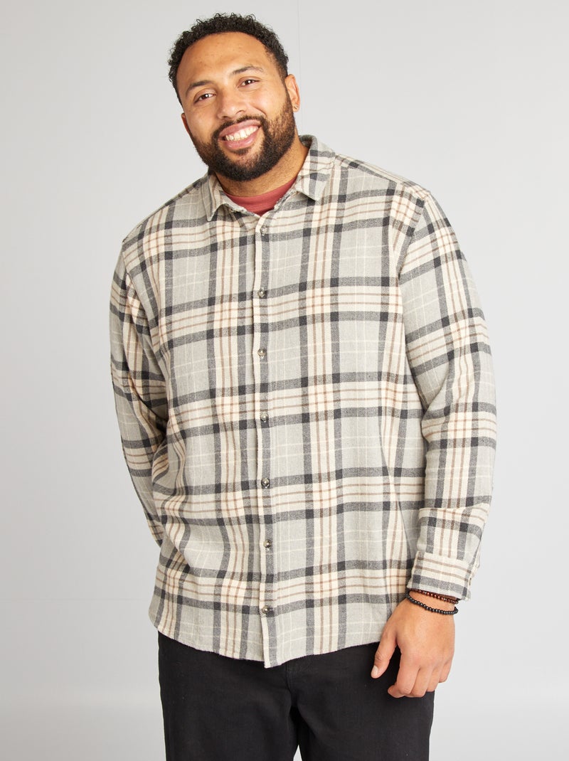 Regular-fit houthakkershemd GRIJS - Kiabi