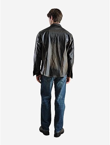 Regular fit imitatieleren overhemd giesto