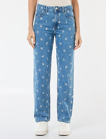 Regular fit jeans met katoenen strepen