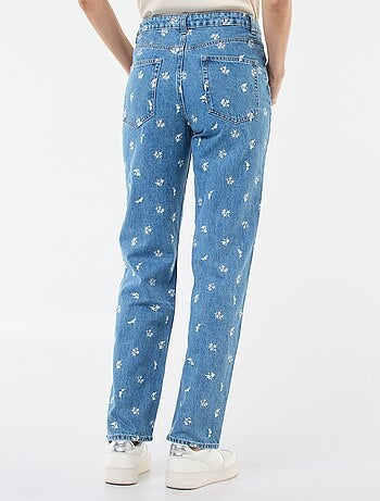 Regular fit jeans met katoenen strepen