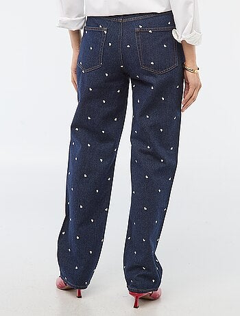 Regular fit jeans met katoenen strepen