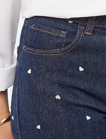 Regular fit jeans met katoenen strepen