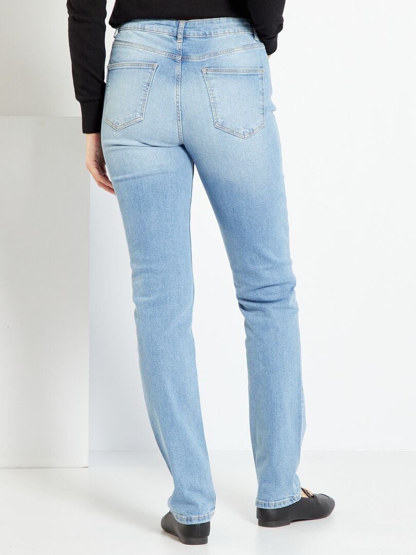 Regular-fit jeans met hoge taille - L28 BLAUW - Kiabi