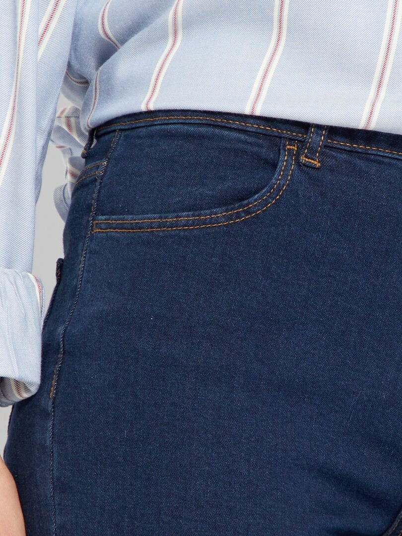 Regular-fit jeans met hoge taille - L34 BLAUW - Kiabi