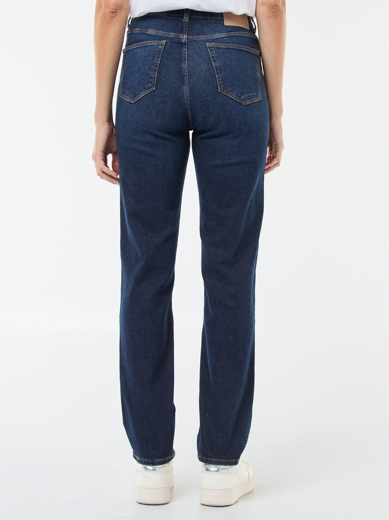 Regular-fit jeans met hoge taille L34 BLAUW - Kiabi