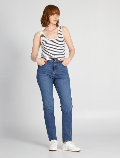 Regular-fit jeans met hoge taille L34 - Kiabi