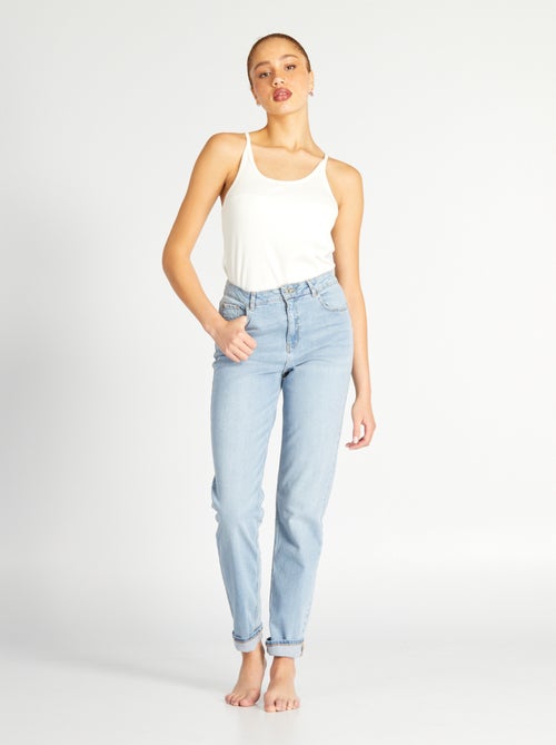 Regular-fit jeans met hoge taille L34 - Kiabi